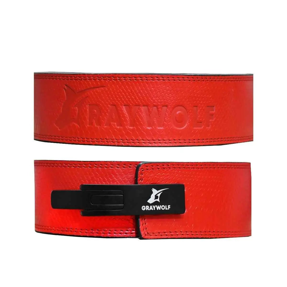 Crocodile Embos sed Lever Belt - 13MM red Over view