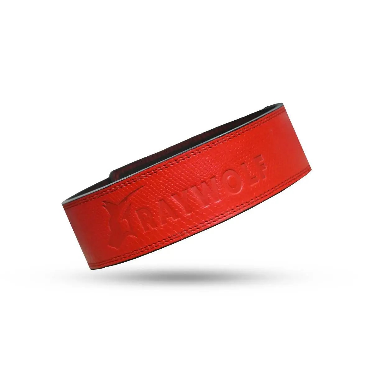 Crocodile Embossed Lever Belt - 13MM red front