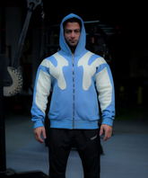 ExoCore Oversized Hoodie - Glacial Blue/White