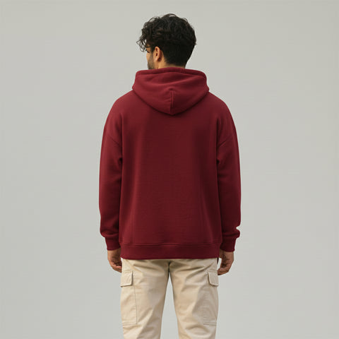 Qissa × Gray Wolf Alpha Heavyweight Hoodie - Maroon