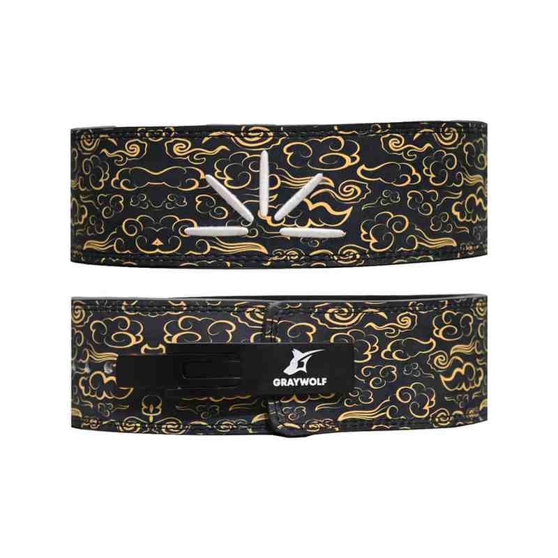 Sunrise Lever Belt 10MM - Black & Gold over view