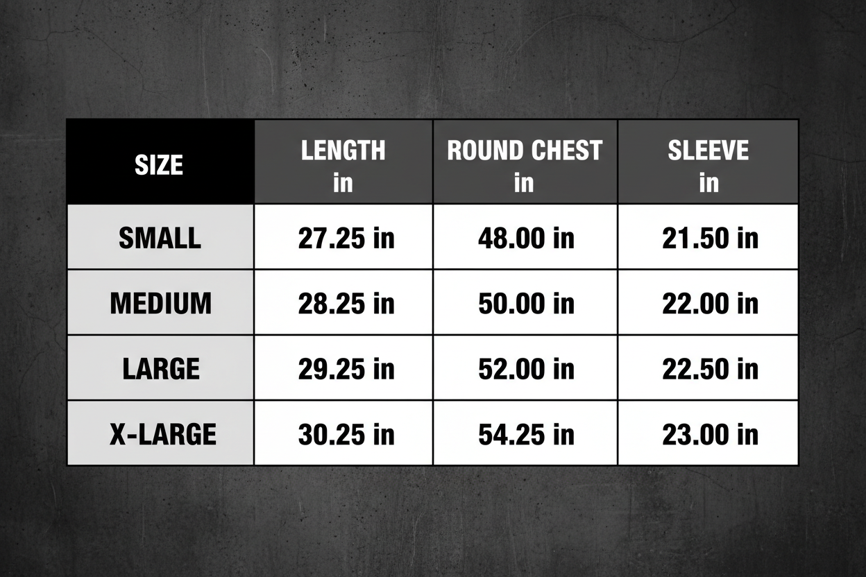 Size Chart - Unisex Hoodie