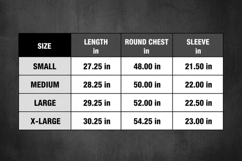 Size Chart - Unisex Hoodie